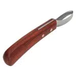 Hufmesser mit ergonomischem Gummiholzgriff und bogenförmiger Edelstahlklinge