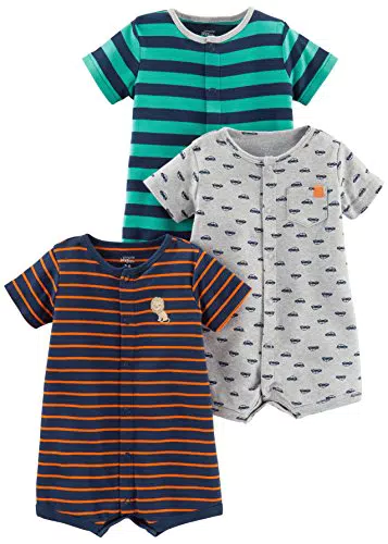 Carter's Baby Jungen Snap-up Rompers Strampler - Autos & Löwenmotiv.