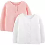 Carter's Baby Mädchen Strickjacken im 2er-Pack - Weiß/Rosa