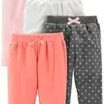 Simple Joys by Carter's Baby-Mädchen 4-Pack Fleece Pants Freizeithose