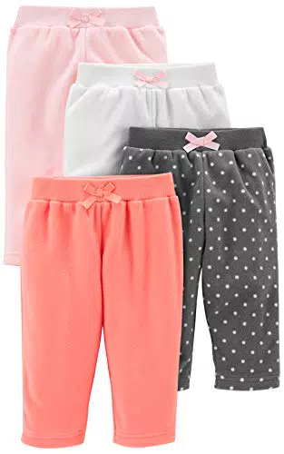 Simple Joys by Carter's Baby-Mädchen 4-Pack Fleece Pants Freizeithose