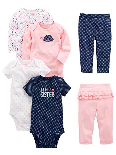 Carter's Baby Mädchen 6-teiliges Set: Bodys und Hosen