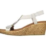 Skechers Damen Keilsandale Beverlee Date Glam - Weiß mit Strasssteinen