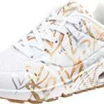 Skechers Damen UNO-metallic Love Sneaker, weiß