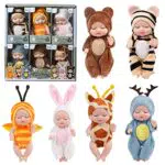 SKJJL Mini Reborn Babypuppe - Lebensecht und Schlafend für Mädchen und Kinder
