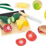 Holz Schneide-Set für Kinderküche - Frisches Mittagessen-Spielzeug