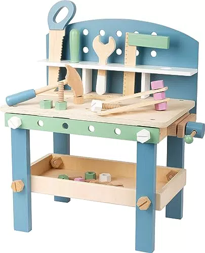 Kinder Werkbank aus Holz "Nordic" mit Werkzeug und Zubehör, ab 3 Jahren
