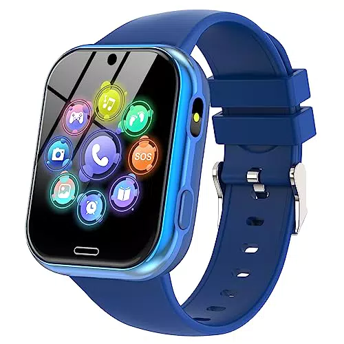 Kinder Smartwatch mit Spielen, Schrittzähler, Anruf, SOS, Musik und Kamera