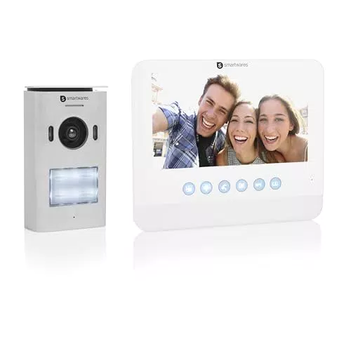 Smartwares Video Türsprechanlage mit Aufzeichnungsfunktion und Nachtsicht - 720p HD, 7 Zoll LCD-Monitor