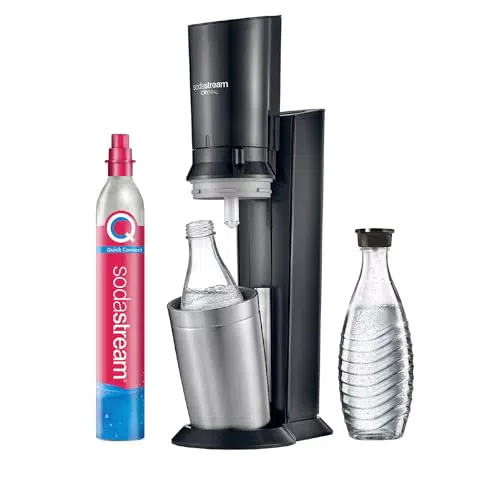SodaStream Wassersprudler Crystal 3.0 Quick-Connect CO2-Zylinder und 1x Glaskaraffen