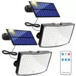 Solarleuchten mit Bewegungsmelder für den Außenbereich - Wasserdichte Solarstrahler mit 168 LEDs