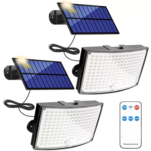 Solarleuchten mit Bewegungsmelder für den Außenbereich - Wasserdichte Solarstrahler mit 168 LEDs