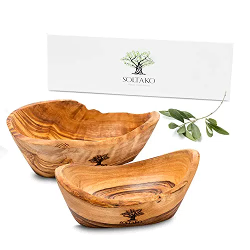 Olivenholz Snackschale - Rustikale Dekoschale aus Naturholz - Handarbeit - 14 cm