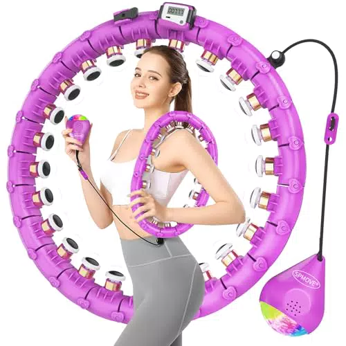"SPMOVE Hula Hoop für Erwachsene und Anfänger - Einstellbarer und leiser Smart Hula Hoop mit LED-Zähler"
