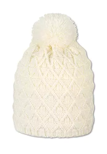 Sterntaler Baby Mädchen Bommelmütze aus Strick - Beige