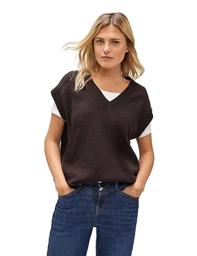 STREET ONE Damen A302376 Pullunder, Rich Brown Melange