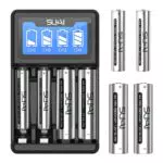 SUKAI Akku Ladegerät für AA und AAA Batterien mit USB-Ni-MH Technologie