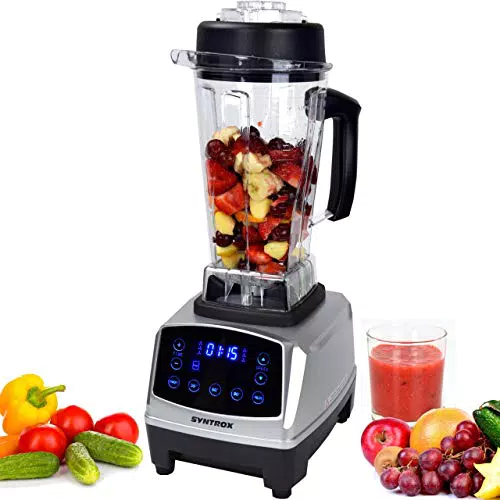 Syntrox Germany Standmixer Digital 1500 Watt mit 6 Edelstahlklingen und 7 Programmen