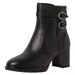 Tamaris Damen Stiefeletten mit Lederabsatz und Schnallen - Comfort Fit