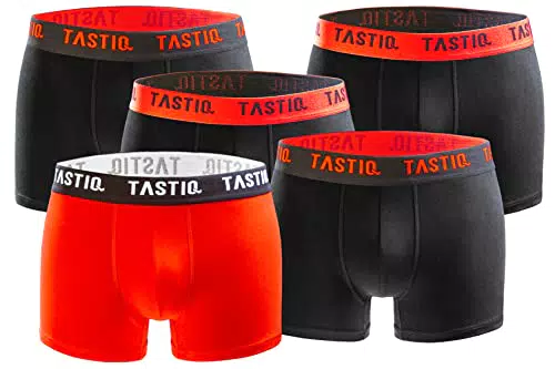 TASTIQ, Herren Boxershorts 5er Pack, Boxer Briefs aus Baumwolle All Black - Größe X