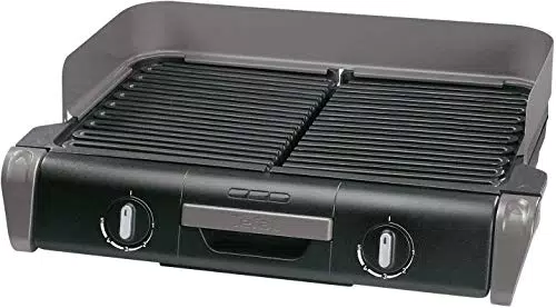 Tefal Elektrogrill Family TG8000 | Tischgrill mit zwei getrennten Grillrosten und stufenlosen Thermostaten
