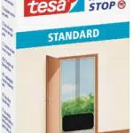 tesa Insect Stop STANDARD Fliegengitter für Türen - 2-tlg Insektenschutz Tür mit Klettband - Fliegen Netz ohne Bohren - Anthrazit