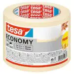 Tesa Malerband ECONOMY - Vielseitiges Klebeband für Malerarbeiten - Rückstandslos entfernbar - 2 x 50m x 30mm + 1 x 50m x 19mm