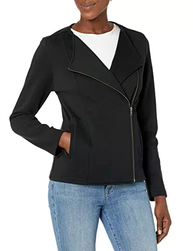 Damen Strick-Bikerjacke von Caralyn Mirand - Schwarz