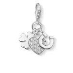 Thomas Sabo Damen Charm-Anhänger Herz Hufeisen Kleeblatt - Charm Club aus 925 Sterling Silber