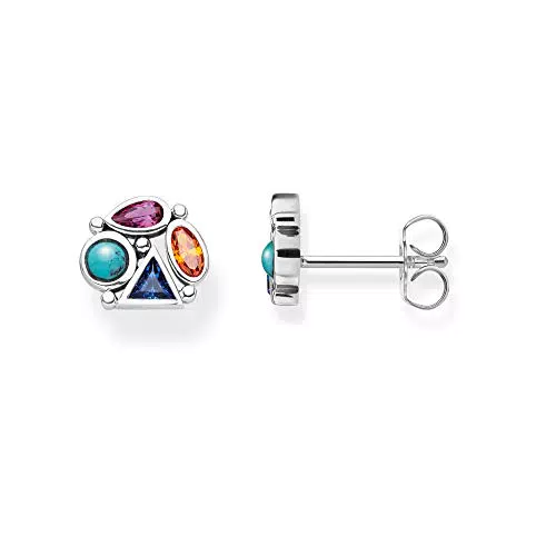 Thomas Sabo Damen Ohrstecker aus 925er Sterling Silber mit bunten Steinen - Modell H2034