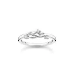 THOMAS SABO Damen Ring mit weißen Steinen aus Sterlingsilber