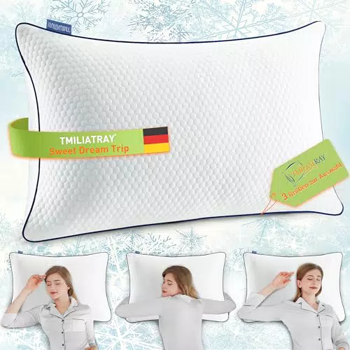 Kühlendes Memory Foam Kissen von TMILIATRAY - Orthopädisches Nackenstützkissen aus Visco - Verstellbares Nackenkissen für erholsamen Schlaf