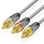 Cinch AV Kabel für Heimkino und Hi-Fi Anlagen - 2m Länge