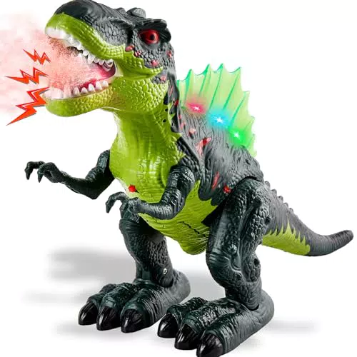 "TOEY PLAY T-Rex Dinosaurier Figur mit Bewegung, Licht und Sound - Ideales Geschenk für Kinder ab 3 Jahren"