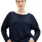 TOM TAILOR Damen Sweatshirt mit Struktur & Kordelzug