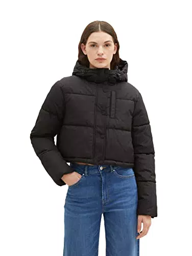 TOM TAILOR Denim Damen Puffer Jacke mit Kapuze