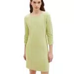 Tom Tailor Denim Damen Basic Kleid mit Raffungen