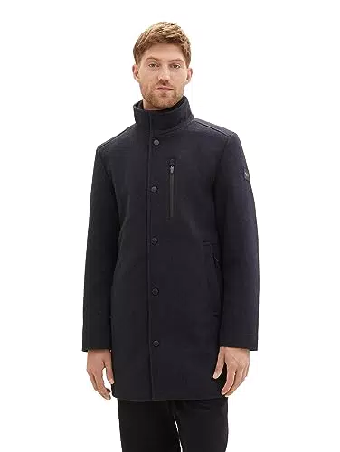 TOM TAILOR Herren 1037362 2-in-1 Wollmantel mit integrierter Innenjacke