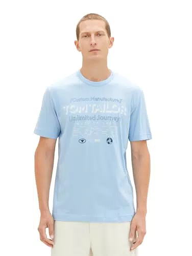 TOM TAILOR Herren Basic T-Shirt mit Print