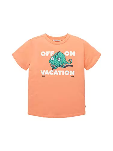 TOM TAILOR Kinder T-Shirt für Jungen - Bright Peach Orange