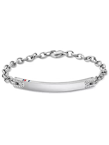 Tommy Hilfiger Damen Armband aus Edelstahl mit Zirkonia - Weiß
