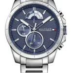 Tommy Hilfiger Herren Quarzuhr mit Multifunktions-Zifferblatt und Edelstahlarmband