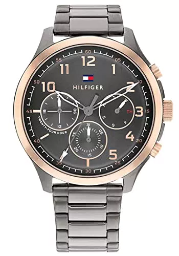 Tommy Hilfiger Herren Quarzuhr mit Multi-Zifferblatt und Edelstahlarmband