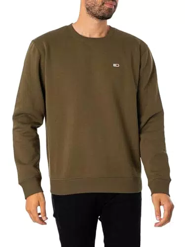 Tommy Jeans Herren Sweatshirt Regular C Neck - Grün