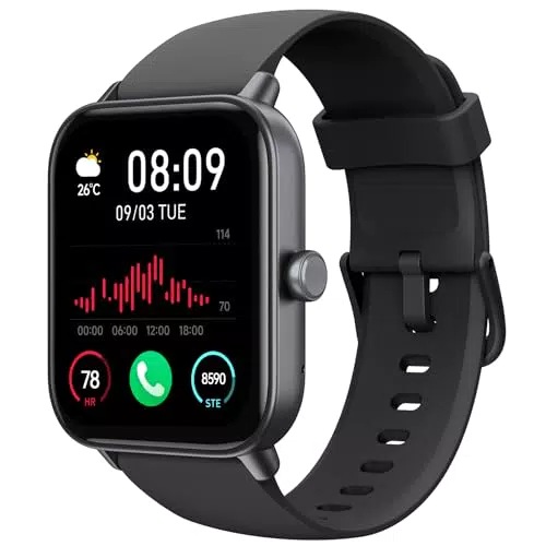TOOBUR Smartwatch mit Alexa und Telefonfunktion für Herren und Damen - 1,8" Fitnessuhr mit 100 Sportmodi, 24/7 Puls und Schrittzähler - IP68 Wasserdicht - Kompatibel mit Android und iOS
