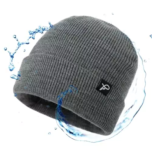 TOP-EX wasserdichte Wintermütze Herren & Damen, Warme Fleece-gefütterte Strickmütze Beanie