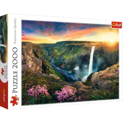Puzzle Trefl Wasserfall Haifoss, Island - Premium Qualität für Erwachsene und Kinder ab 12 Jahren