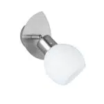 LED-Spot Trio Leuchten in Nickel mit E14 Fassung, 4 Watt LED, Glas opal matt weiß