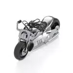 Troika Motorrad Büroklammernhalter und Briefbeschwerer - Chopper-Stil mit Magnet - Metallguss verchromt - Schwarz/Silber