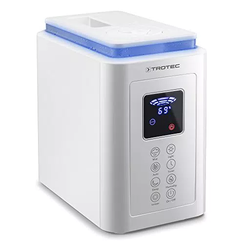 Luftbefeuchter mit Ionisator für Räume bis 30 m² - Timer, Luftreiniger, 4 l Tank, Nachtmodus